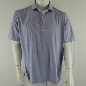 Holderness &‎ Bourne Golf Polo Shirt Mens XL Blue Striped Pima Cotton